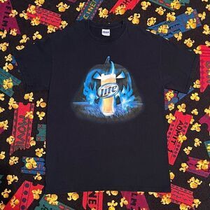 VTG Miller Lite Halloween Edition Double Sided Graphic Tee Shirt / Size M